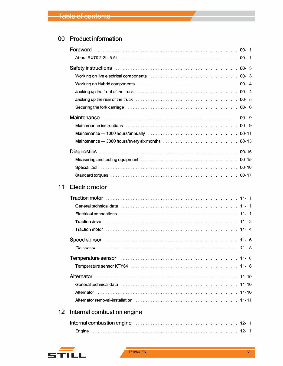 Still RX70-22, RX70-25, RX70-30, RX70-35 Diesel / LPG Fork Truck Forklift Service Repair Workshop Manual preview img 9