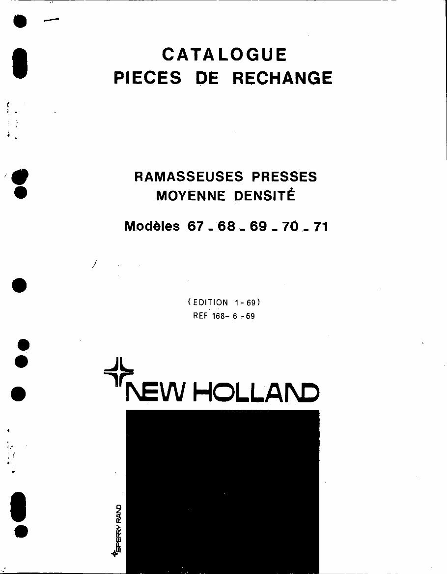 SPARE Parts Catalog New HOLLand 67,68,69,70,71 SQUARE BALER preview img 1