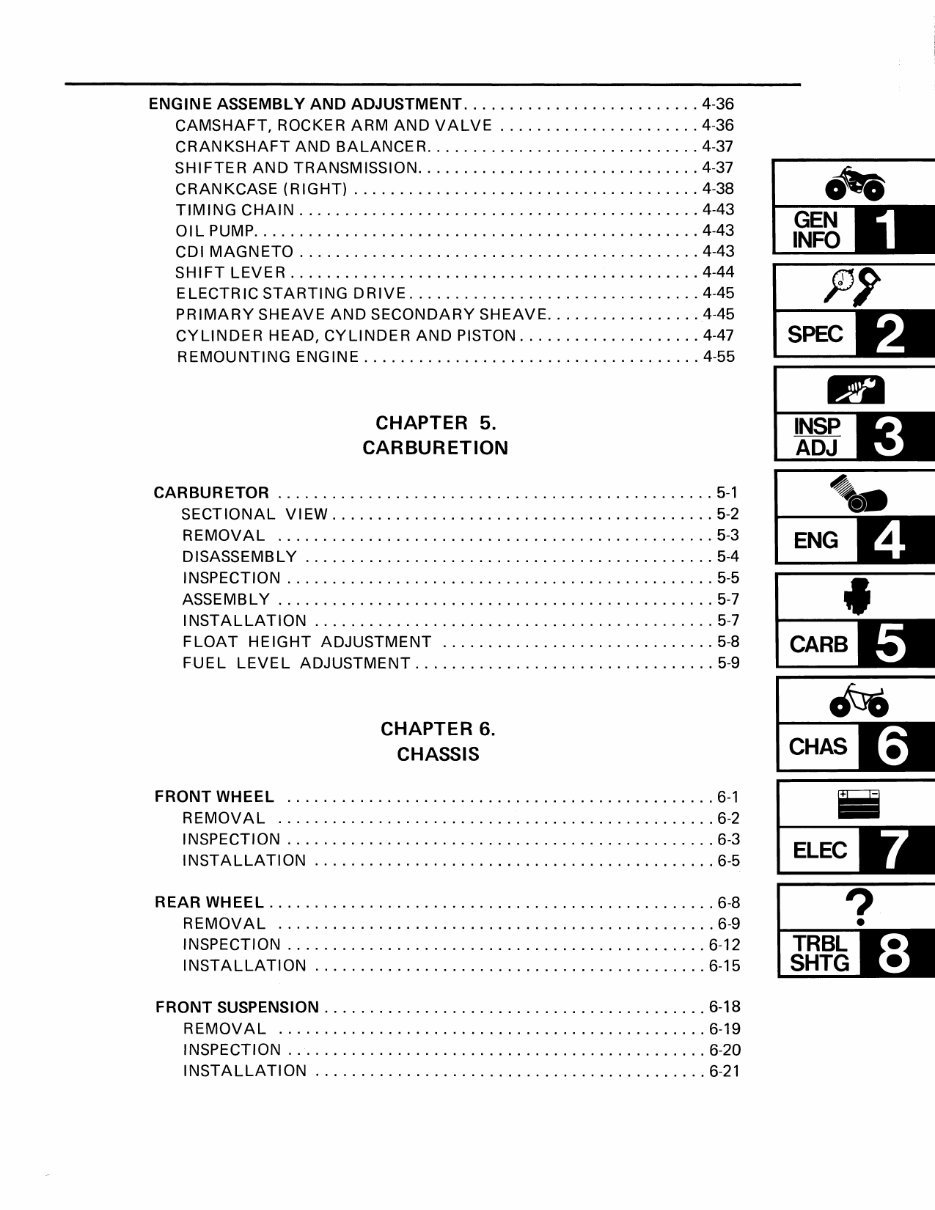 YAMAHA GRIZZLY YFM125S WORSHOP Repair Manual 1989-2009 preview img 9