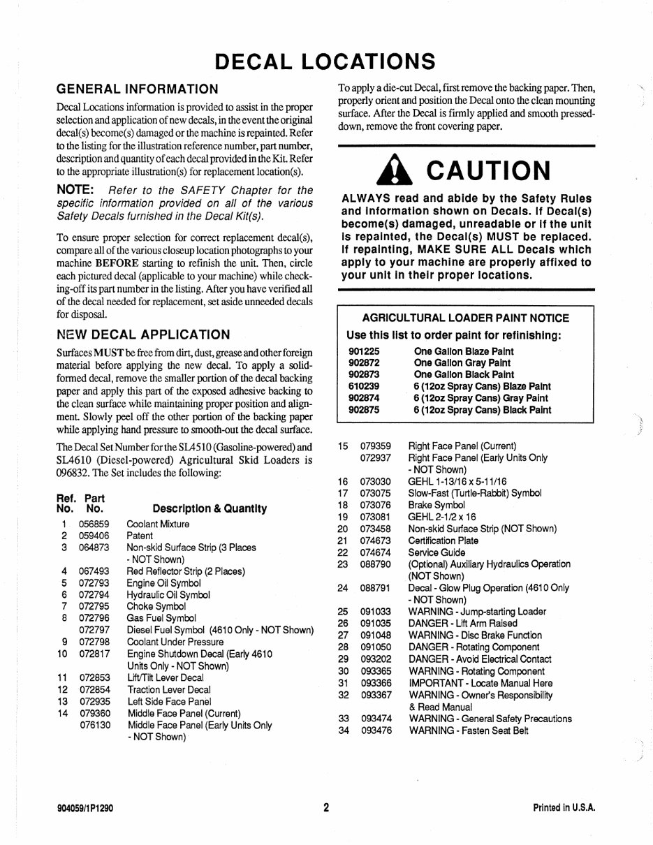 GEHL 4510 SKID Loader Parts Part IPL Manual preview img 4