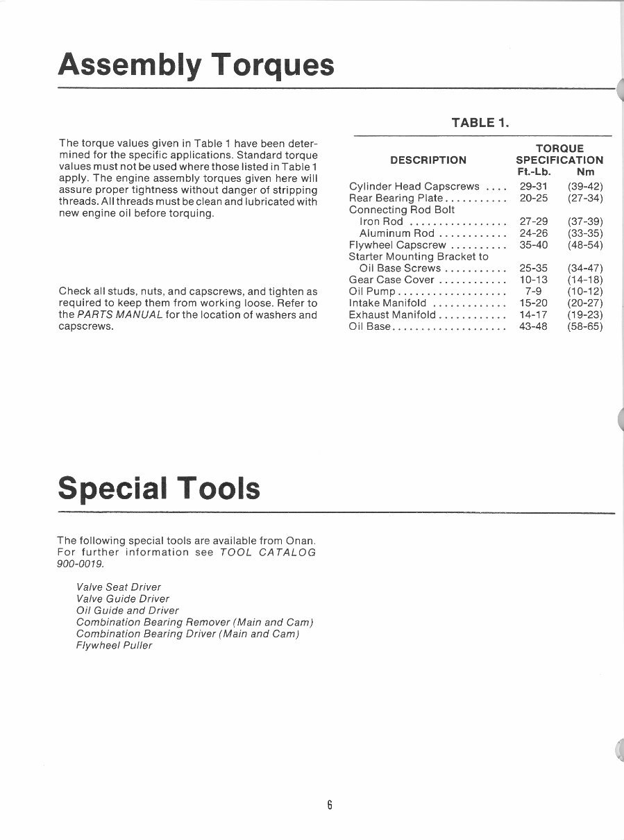 Onan MCCK Engine Service Repair Maintenance OVERHAUL Shop Manual 927-0752 preview img 8