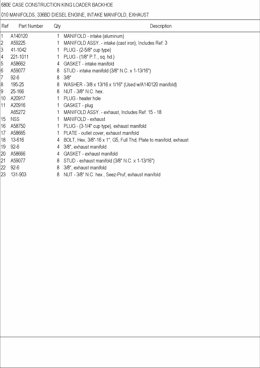 CASE 680E CK BACKHOE Loader Parts Catalog Manual preview img 9