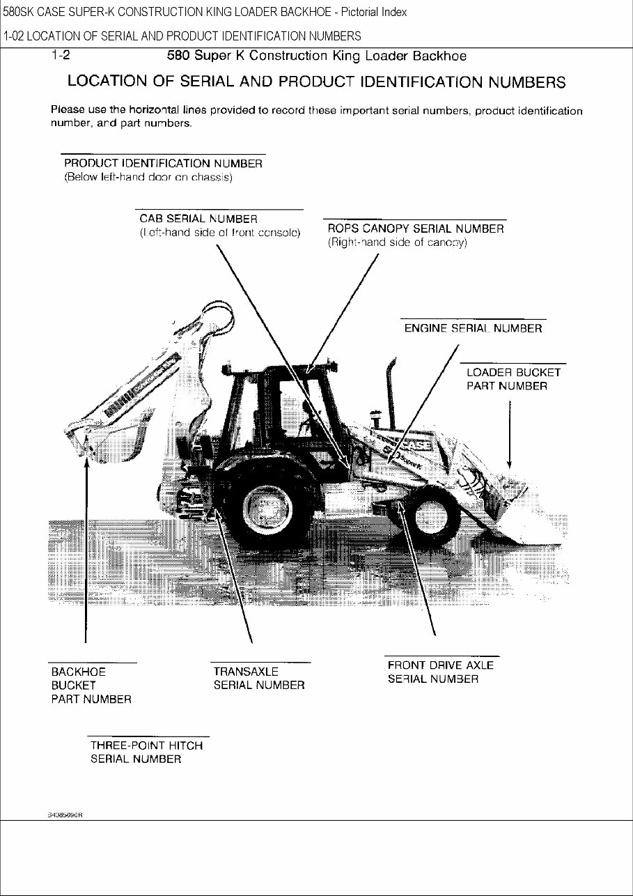 Case 580 Super K / Construction King Loader Backhoe Parts Catalog preview img 3