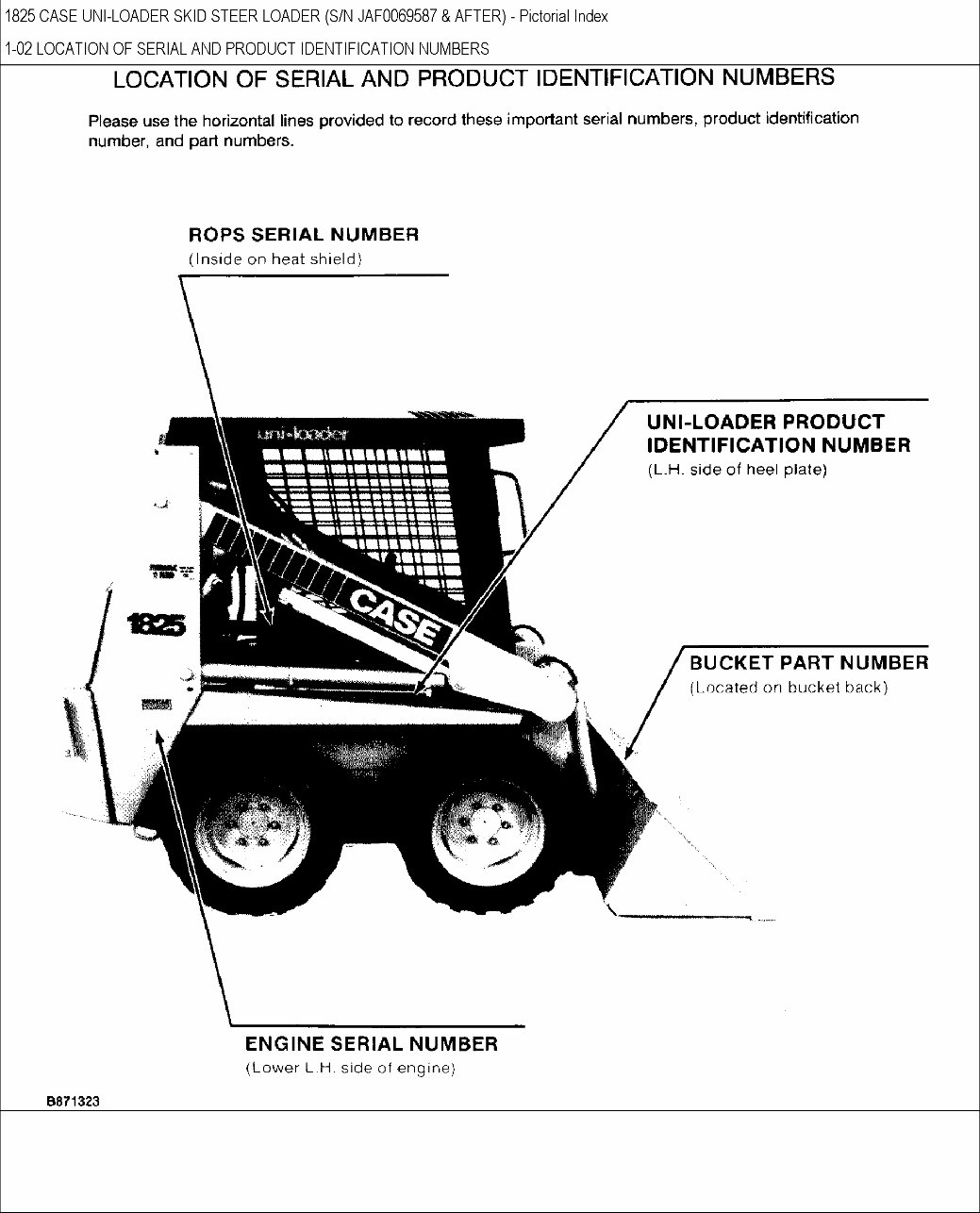 CASE 1825 Skid Steer Loader Parts Catalog Manual preview img 3