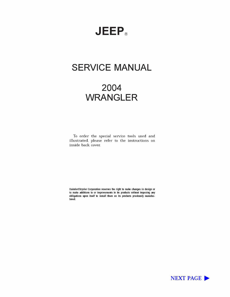 2004 Jeep Wrangler TJ OEM Service & Repair Manual preview img 2