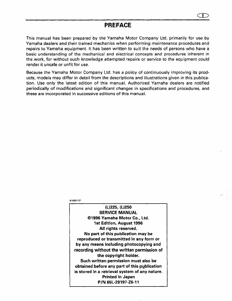 1997 Yamaha 225 250HP 2 Stroke Saltwater Series Outboard Repair Manual preview img 2