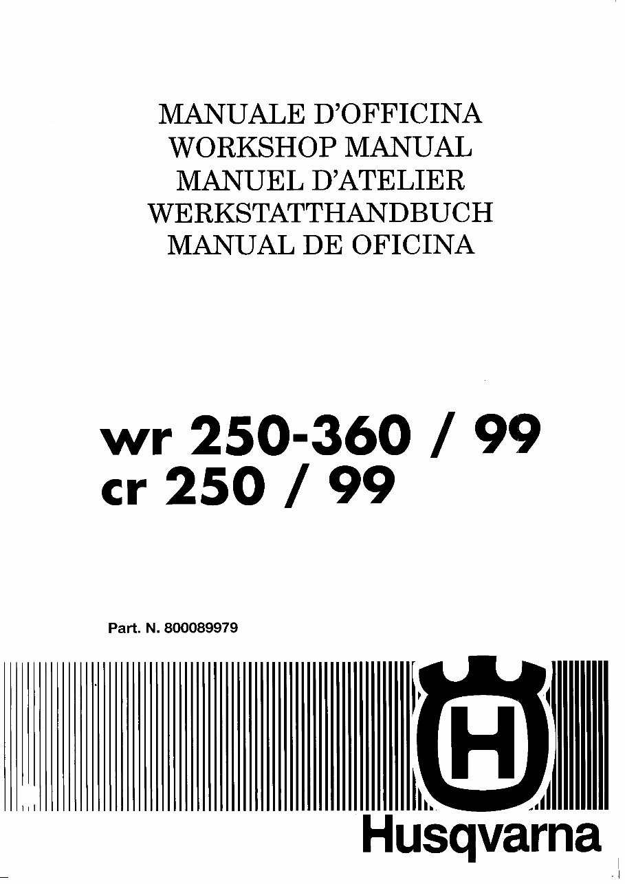 1999 Husqvarna WR360 OEM Service & Repair Manual preview img 1
