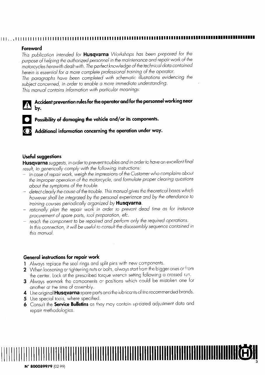 1999 Husqvarna WR360 OEM Service & Repair Manual preview img 5