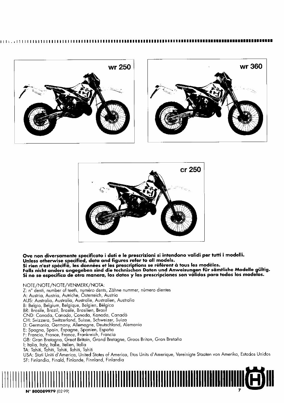 1999 Husqvarna WR360 OEM Service & Repair Manual preview img 9