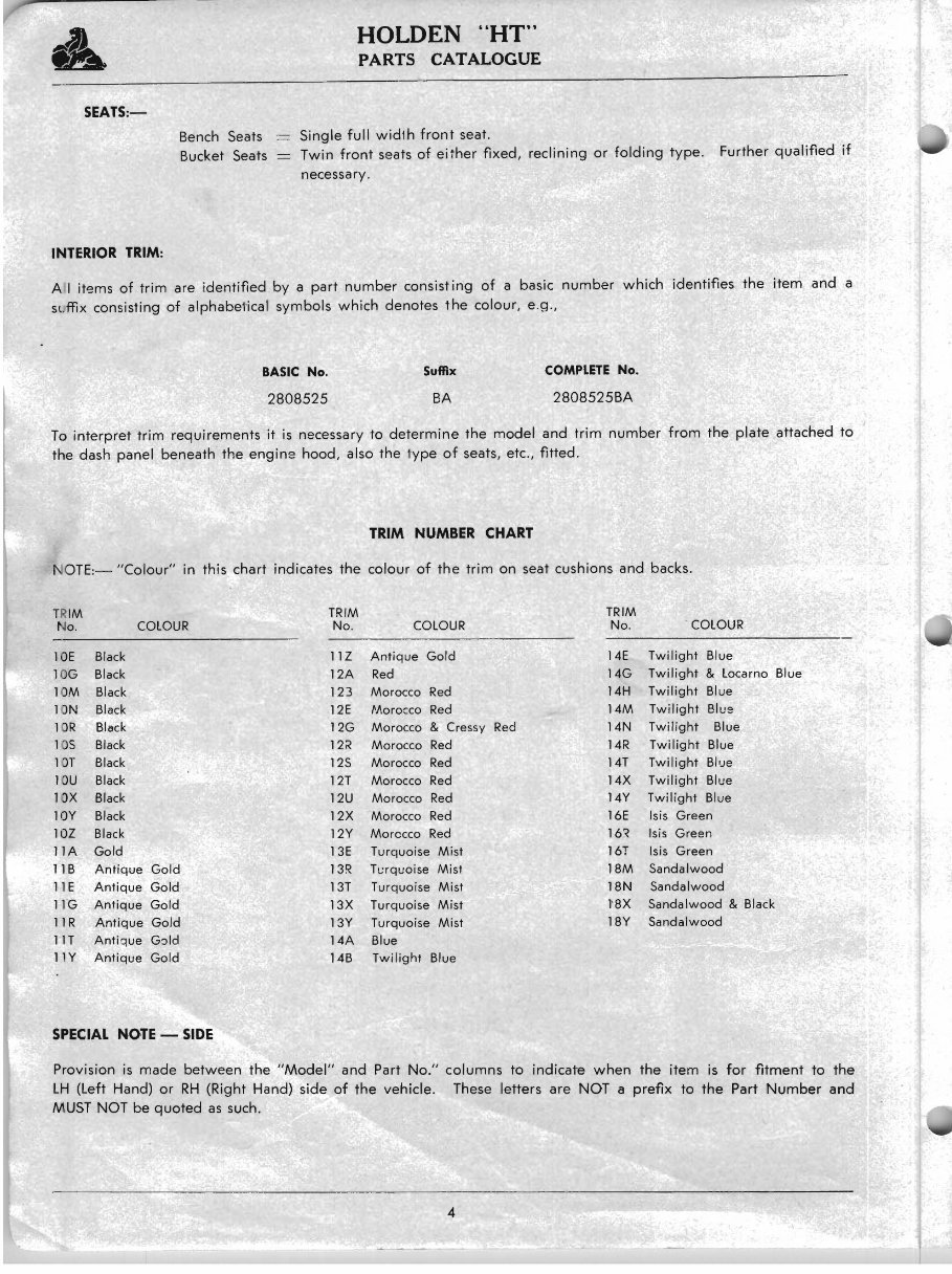 HOLDEN HT Spare Parts BOOK Catalogue MONARO GTS BROUGHAM PRE preview img 8