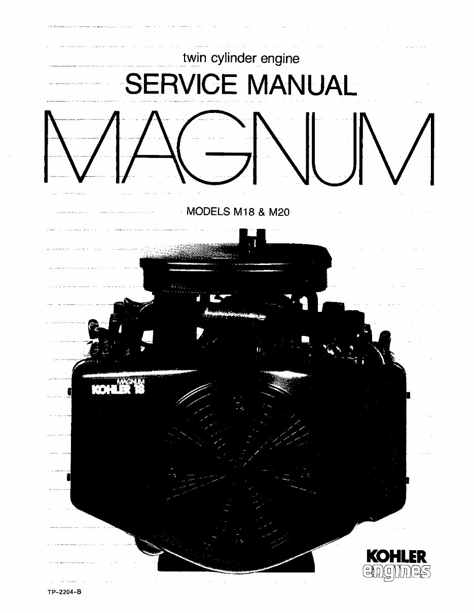 KOHLER MAGNUM Model M18 18HP Engine Full Service & Repair Manual preview img 1