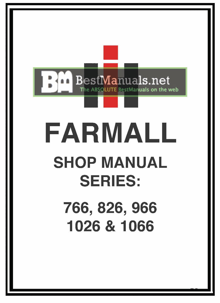 International Harvester 966 Tractor Repair Service Manual preview img 1