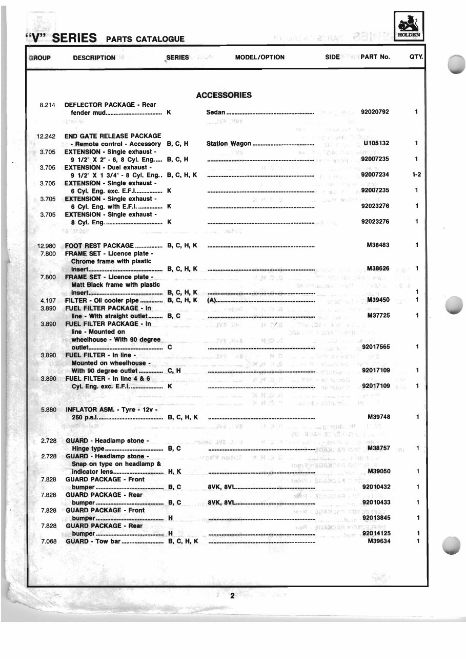 HOLDEN COMMODORE VB VC VH VK Parts BOOK BROCK SS HDT preview img 5