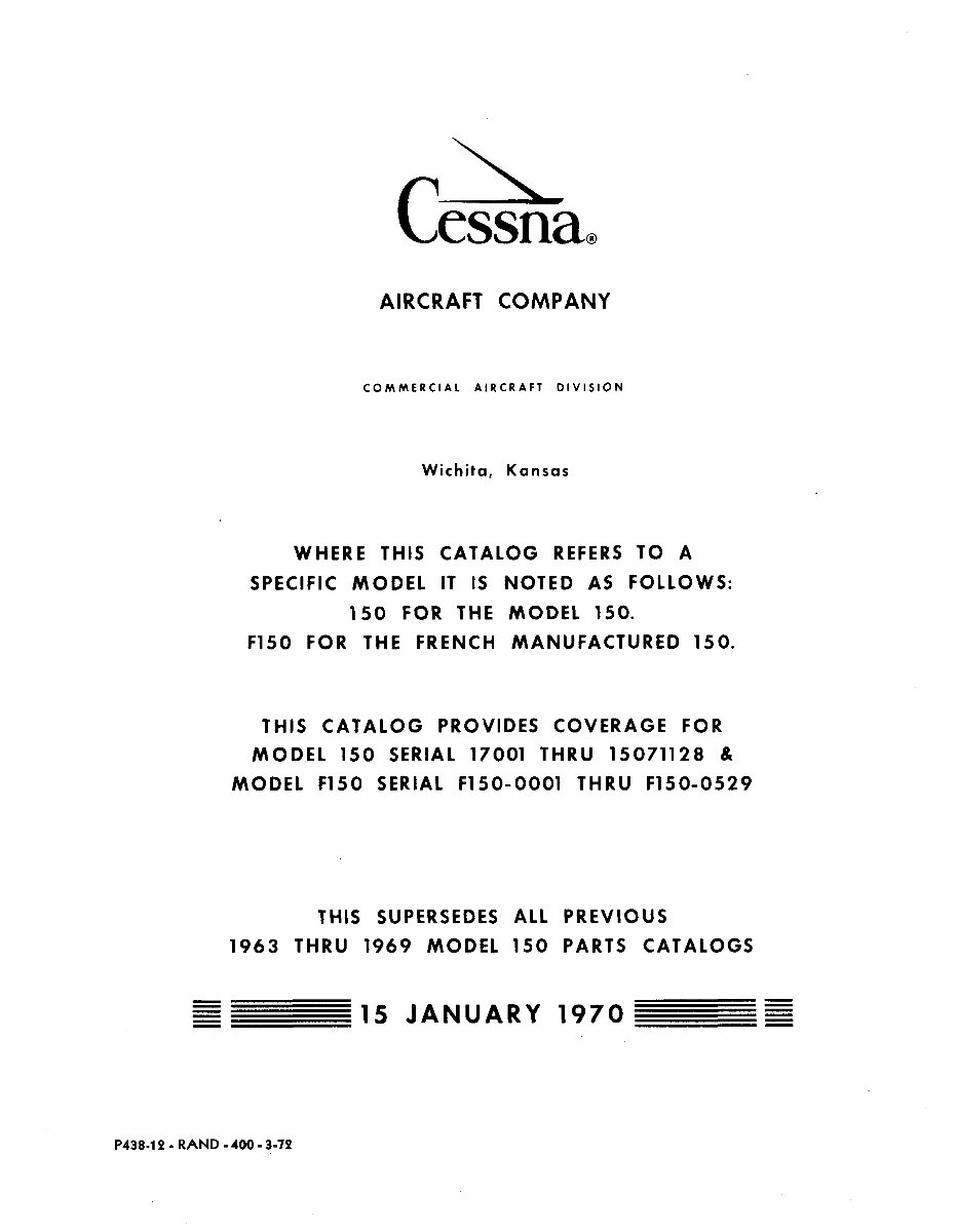 1959-1969 Cessna 150 Parts Catalog preview img 1