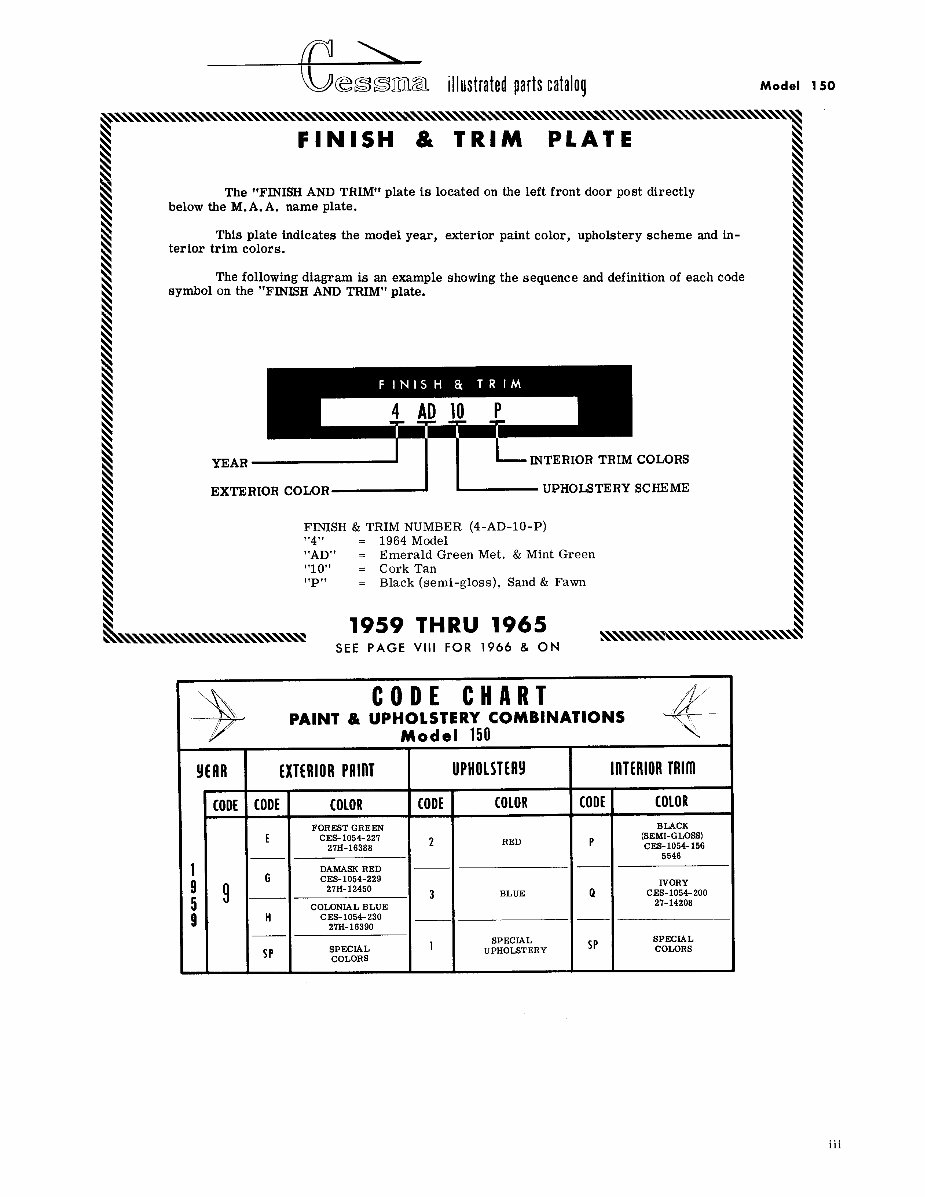 19591969 Cessna 150 Parts Catalog