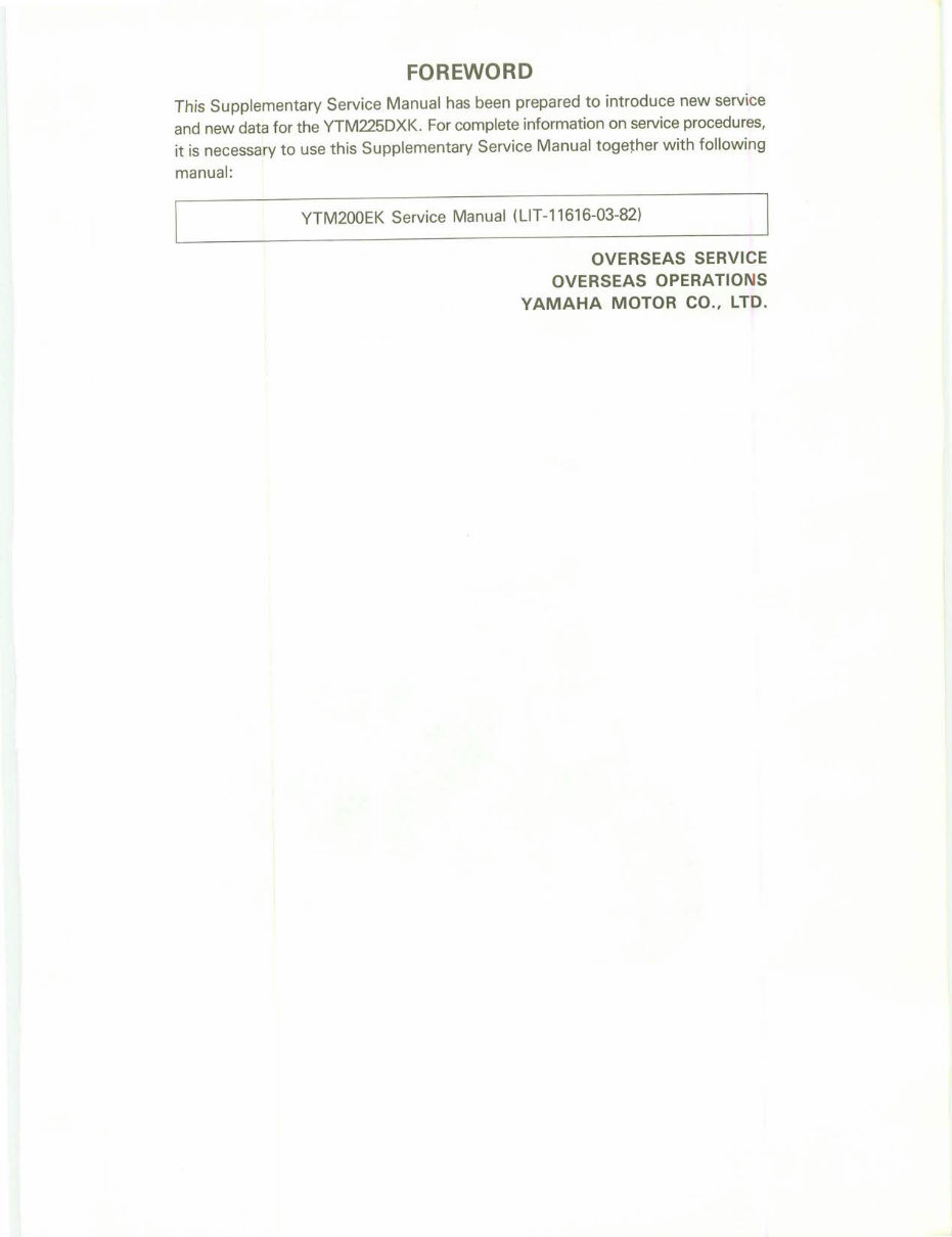 1983-1986 Yamaha Tri-Moto YTM 200 Service & Repair Manual preview img 7