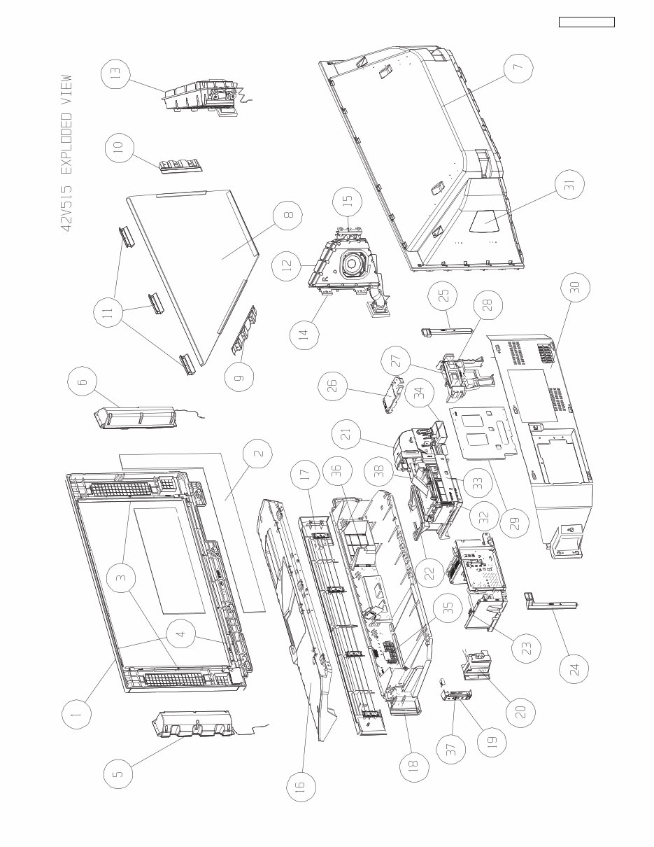 Service Manual HITACHI 42V515 LCD REAR PROJECTION Television preview img 3