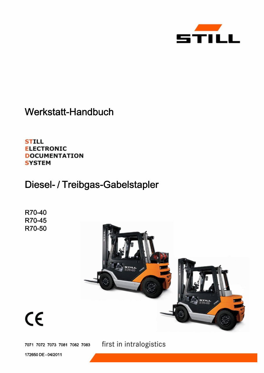 Still R70-40, R70-45, R70-50 Diesel Forklift Truck Service Repair Workshop Manual preview img 1