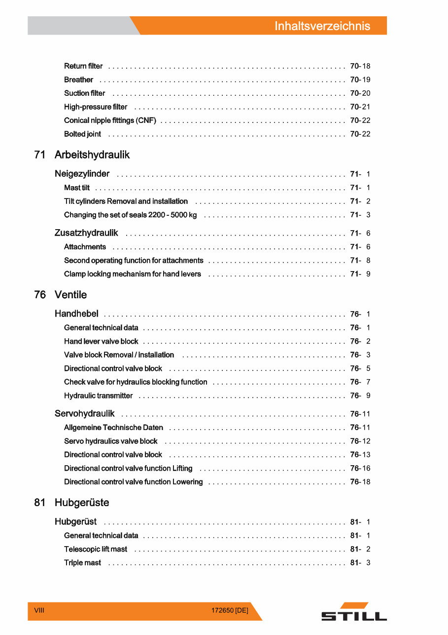Still R70-40, R70-45, R70-50 Diesel Forklift Truck Service Repair Workshop Manual preview img 10