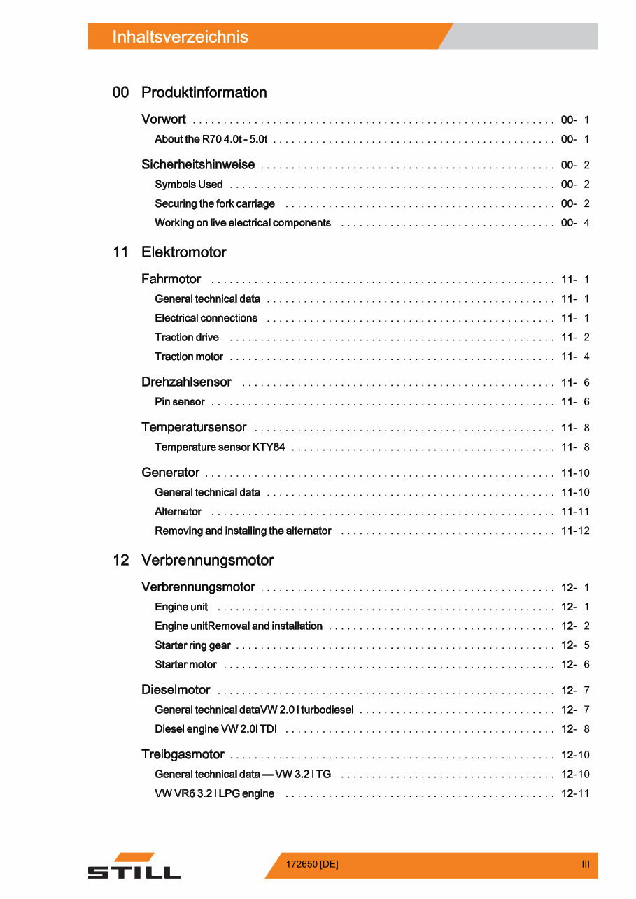 Still R70-40, R70-45, R70-50 Diesel Forklift Truck Service Repair Workshop Manual preview img 5