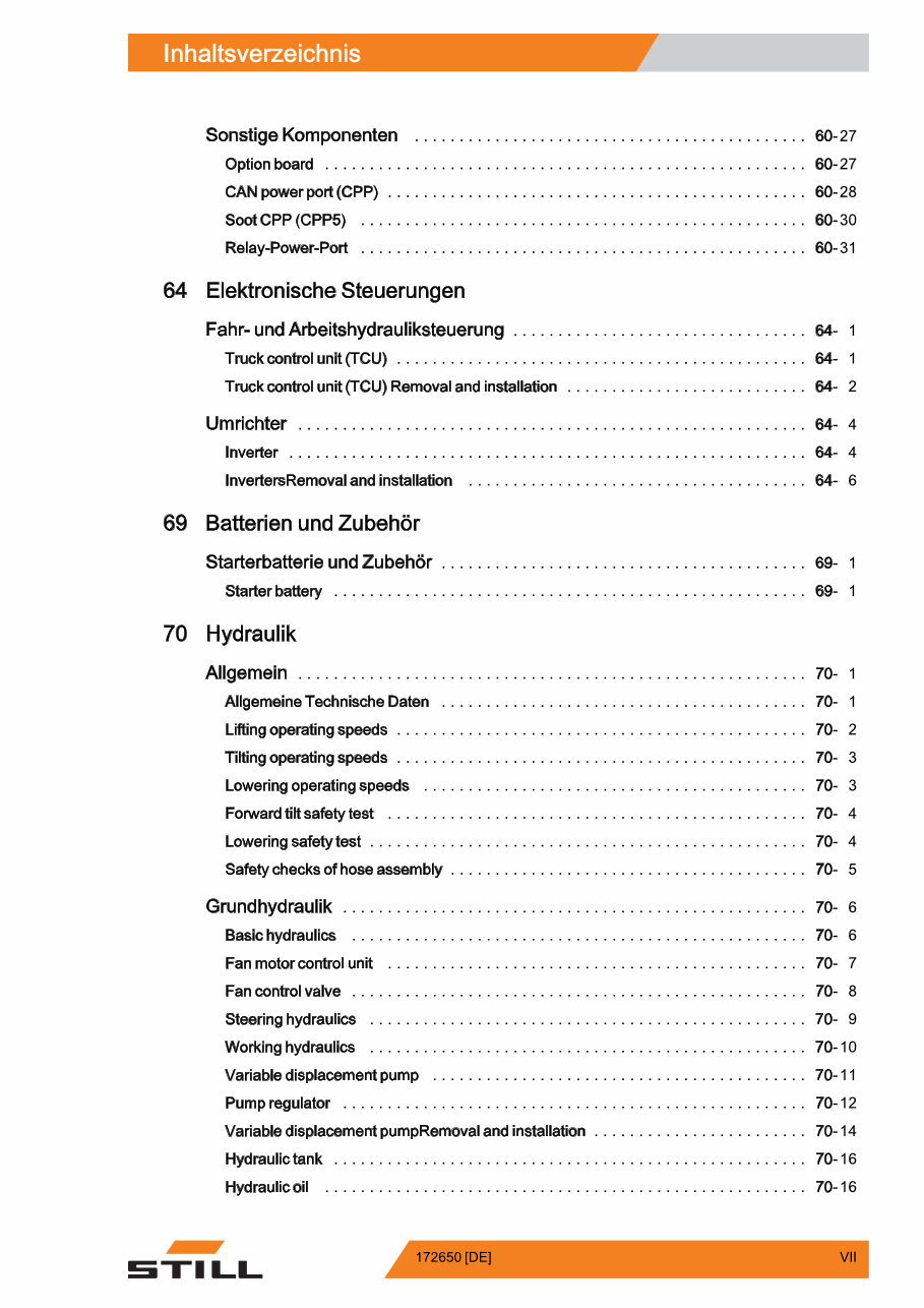 Still R70-40, R70-45, R70-50 Diesel Forklift Truck Service Repair Workshop Manual preview img 9