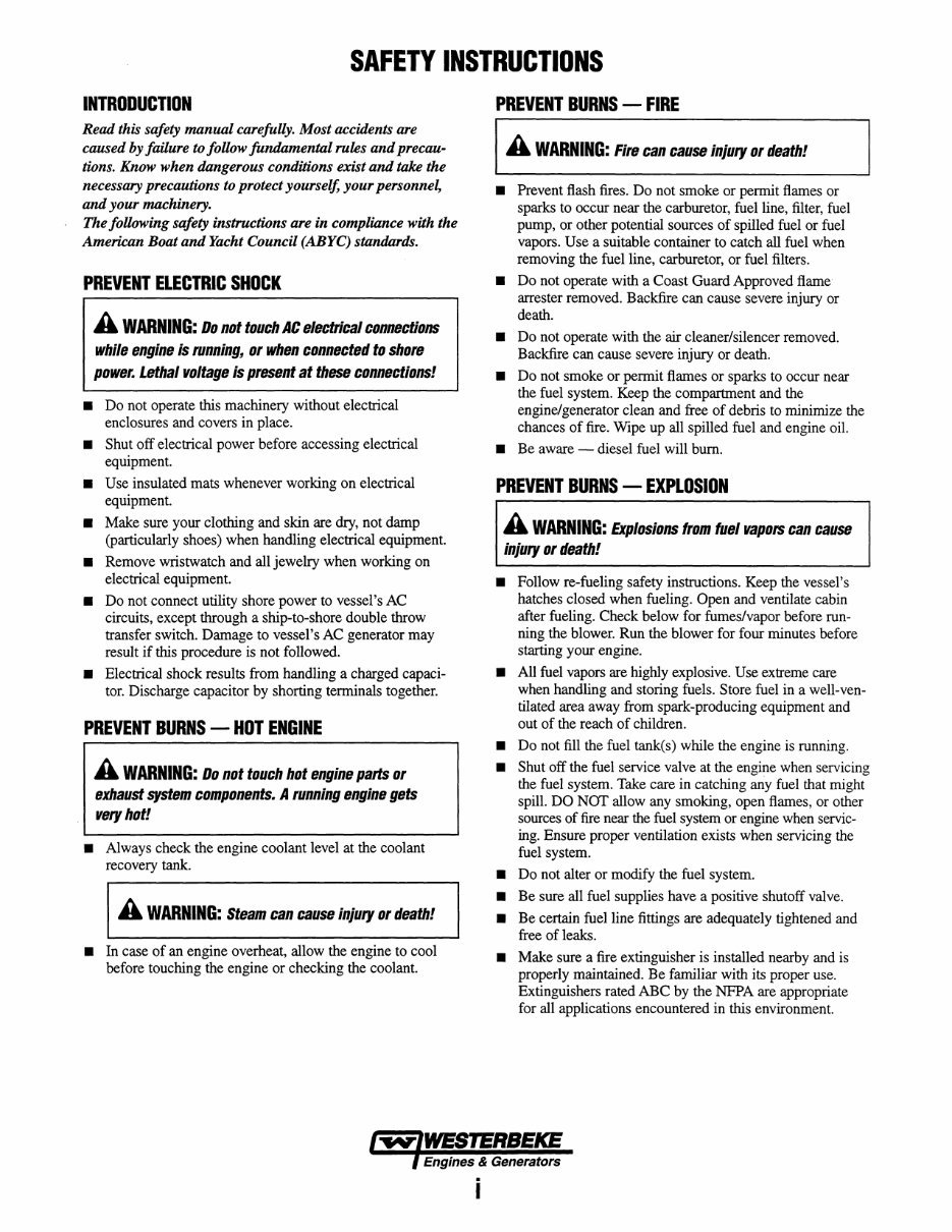 WESTERBEKE 82B FOUR Marine Diesel Engine Workshop Manual preview img 3