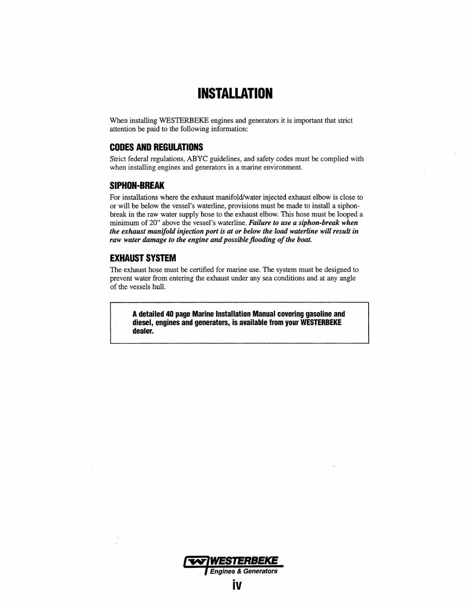 WESTERBEKE 82B FOUR Marine Diesel Engine Workshop Manual preview img 6