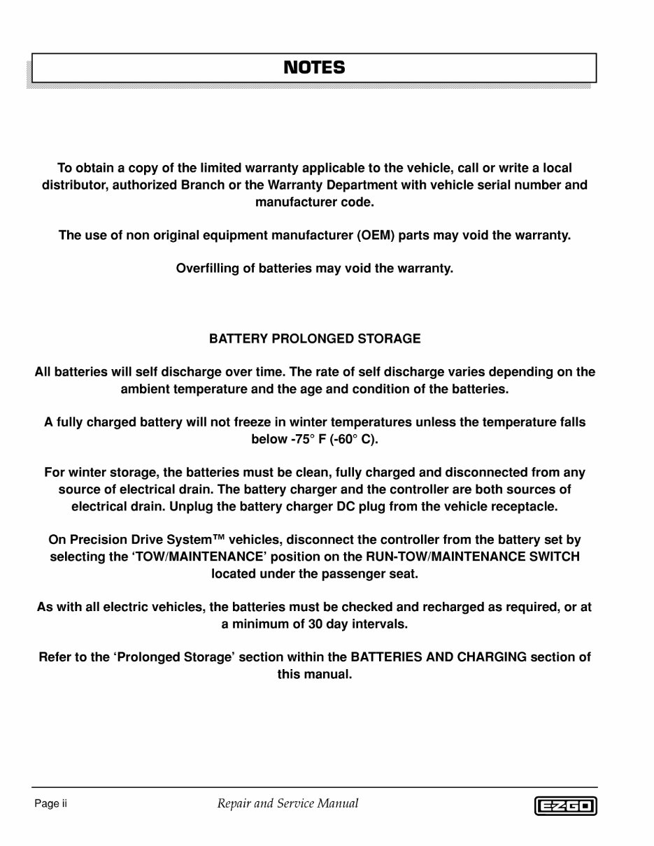 2002 E-Z-Go TXT Electric Freedom Golf Cart Factory Service & Work Shop Manual preview img 4