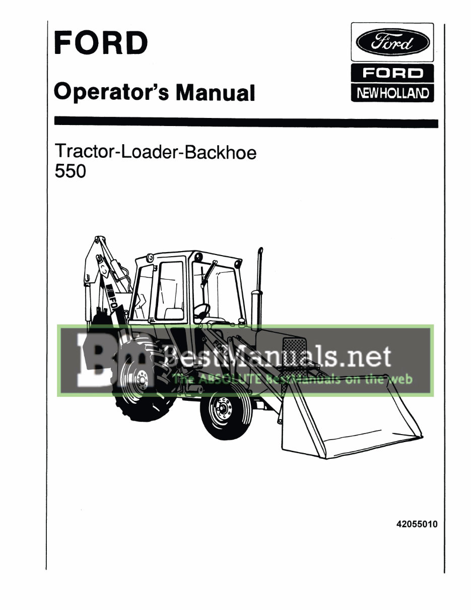 Ford 550 Tractor Loader Backhoe Factory Operators Owner Manual - IMPROVED - preview img 1