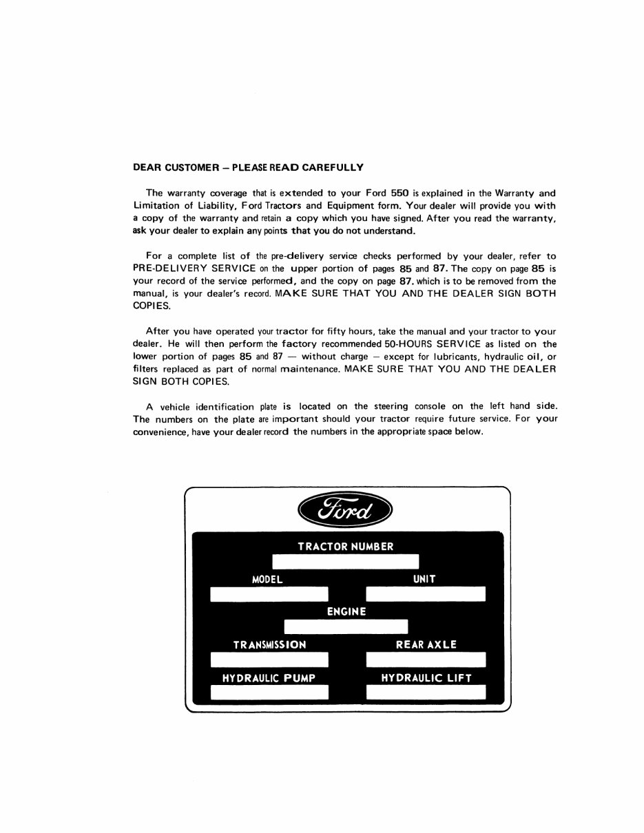 Ford 550 Tractor Loader Backhoe Factory Operators Owner Manual - IMPROVED - preview img 4