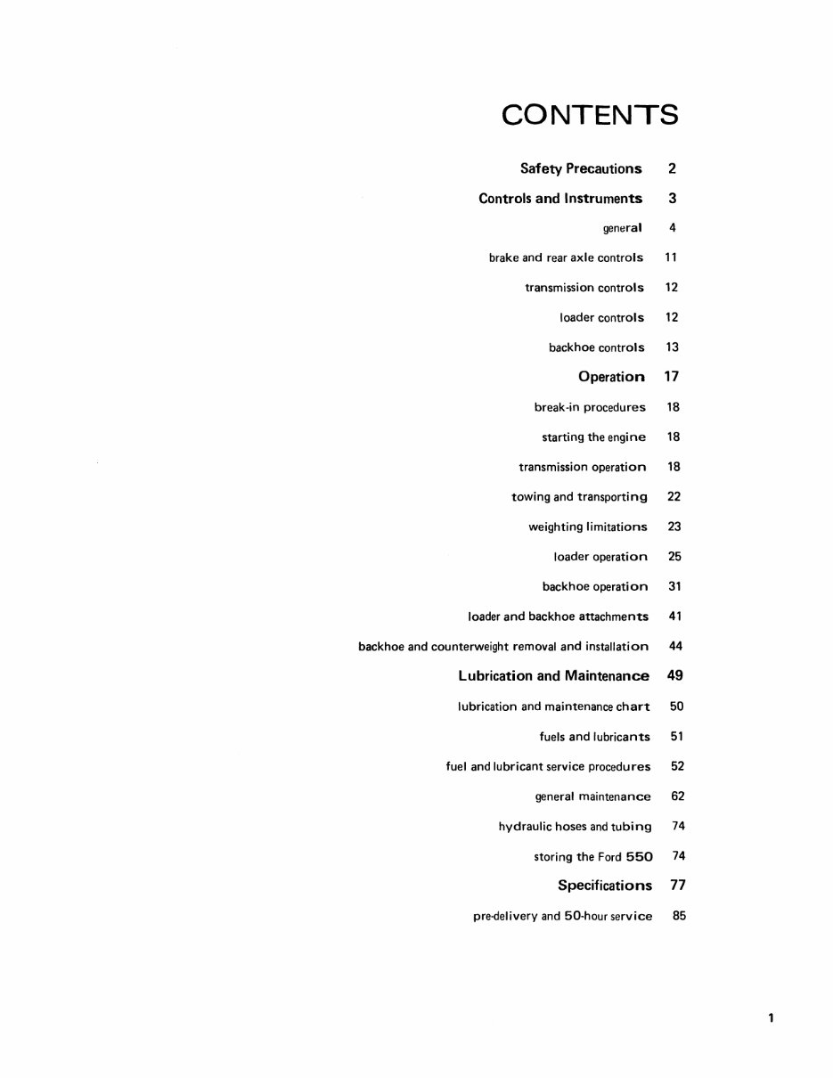 Ford 550 Tractor Loader Backhoe Factory Operators Owner Manual - IMPROVED - preview img 5