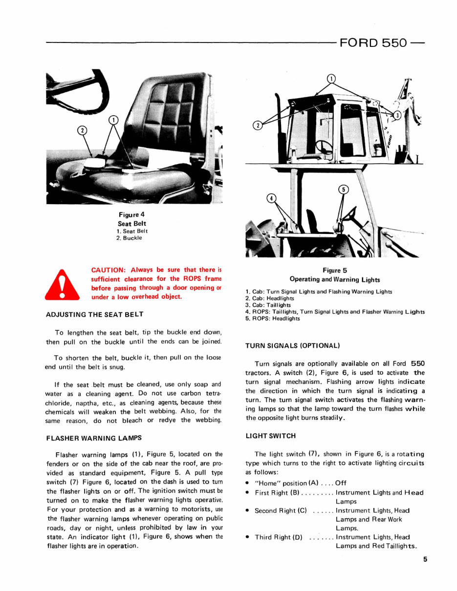 Ford 550 Tractor Loader Backhoe Factory Operators Owner Manual - IMPROVED - preview img 9