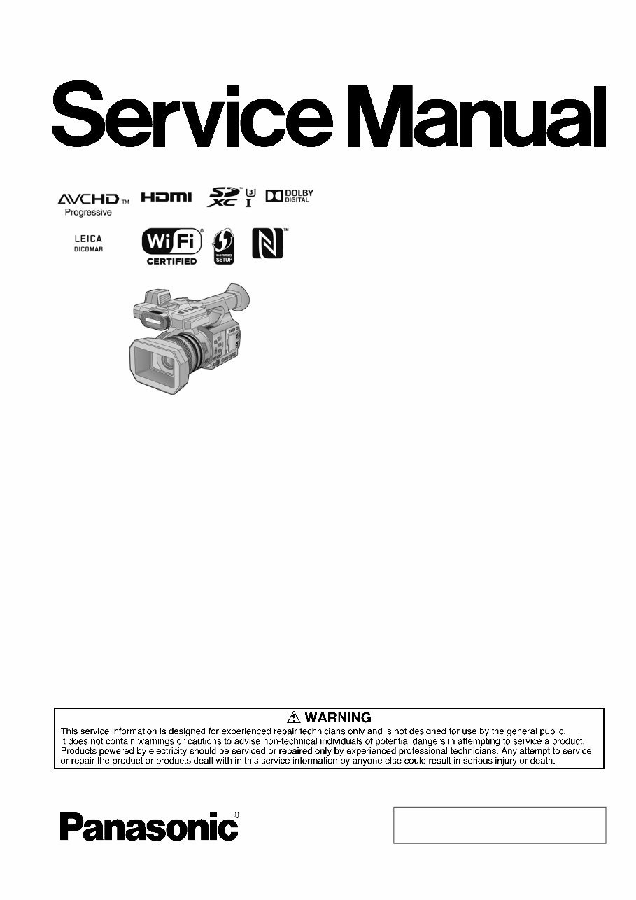 Panasonic HC X1000 4K Camcorder Service Manual & Repair Guide preview img 1