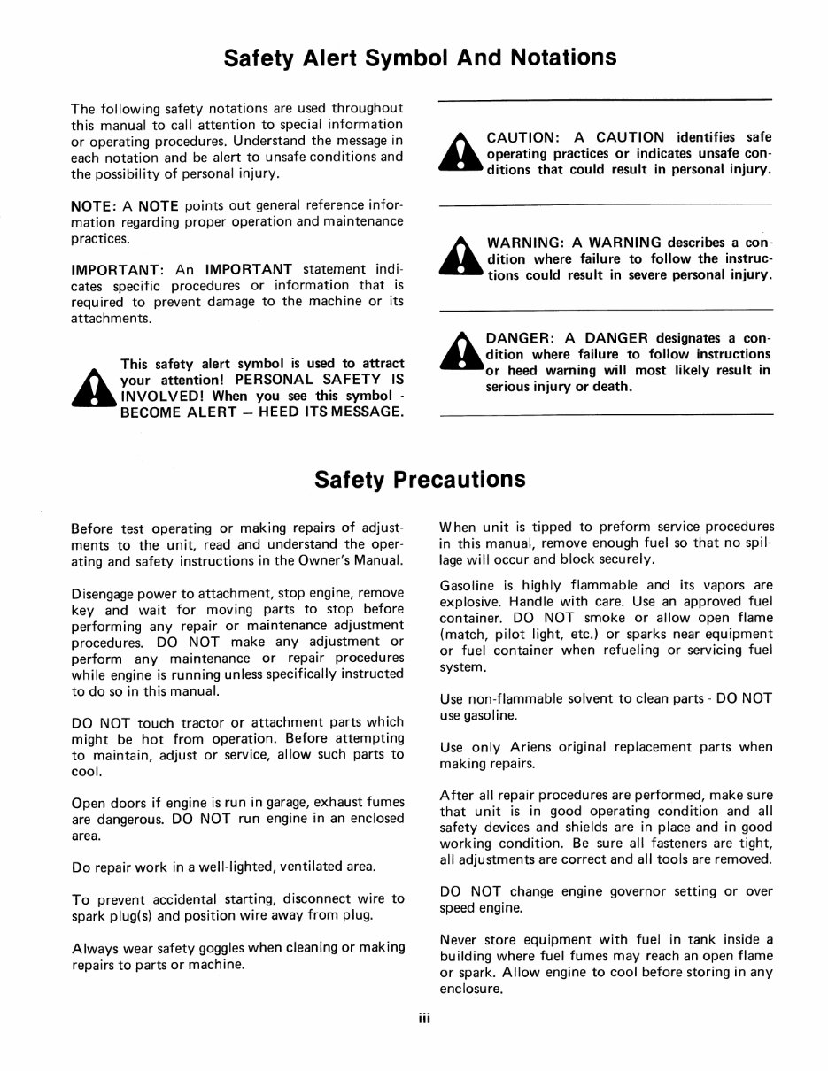 Ariens 924 Series Sno-Thro Snow Blowers OEM Service & Repair Manual preview img 3