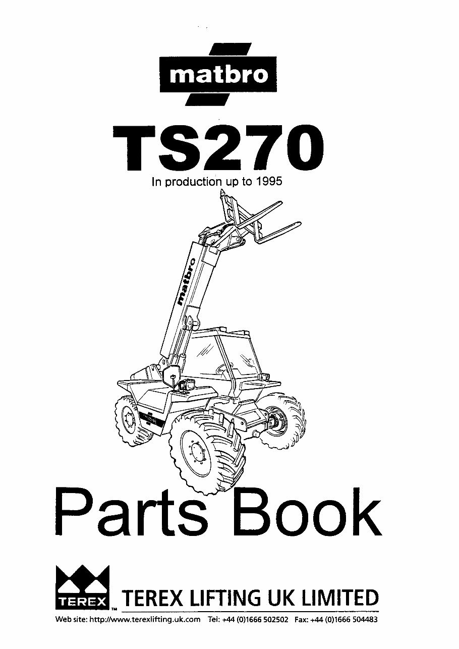Matbro TS 270 Parts Catalog Manual preview img 1