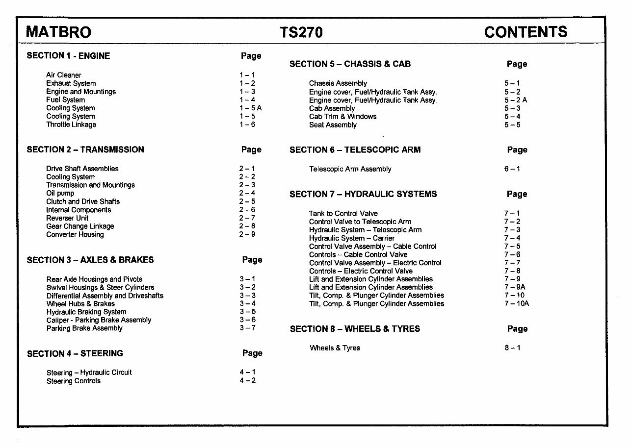 Matbro TS 270 Parts Catalog Manual preview img 2