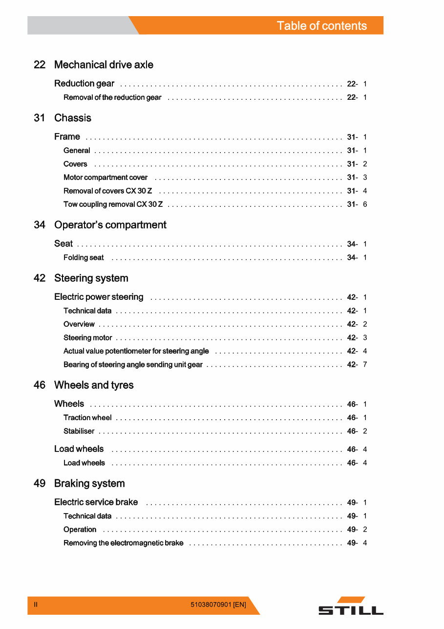Still CX 20, CX-M 10, CX-S 16, CX-Z 30 Order Picker Service Repair Workshop Manual preview img 4