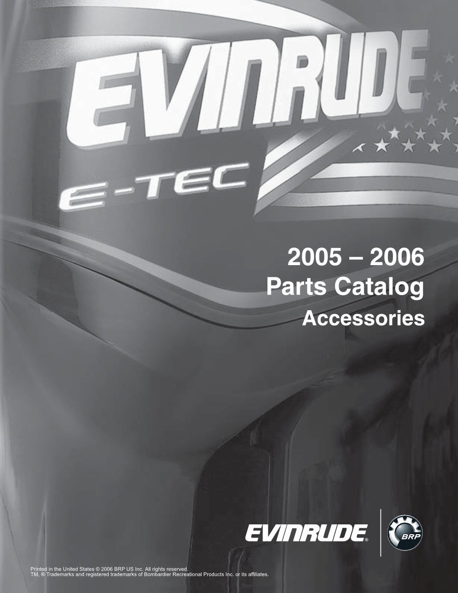 2005-2006 Johnson Evinrude E-TEC Accessories Parts Catalog Manual preview img 1