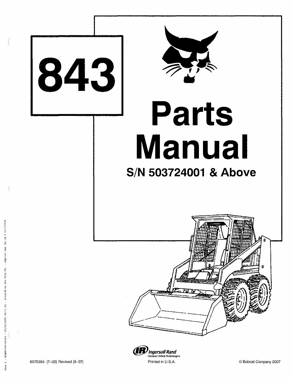 Model 843 Skid Steer Loader Parts Catalog preview img 1