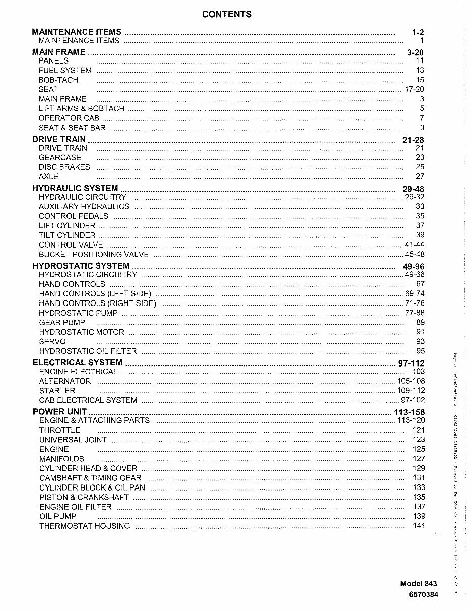 Model 843 Skid Steer Loader Parts Catalog preview img 8