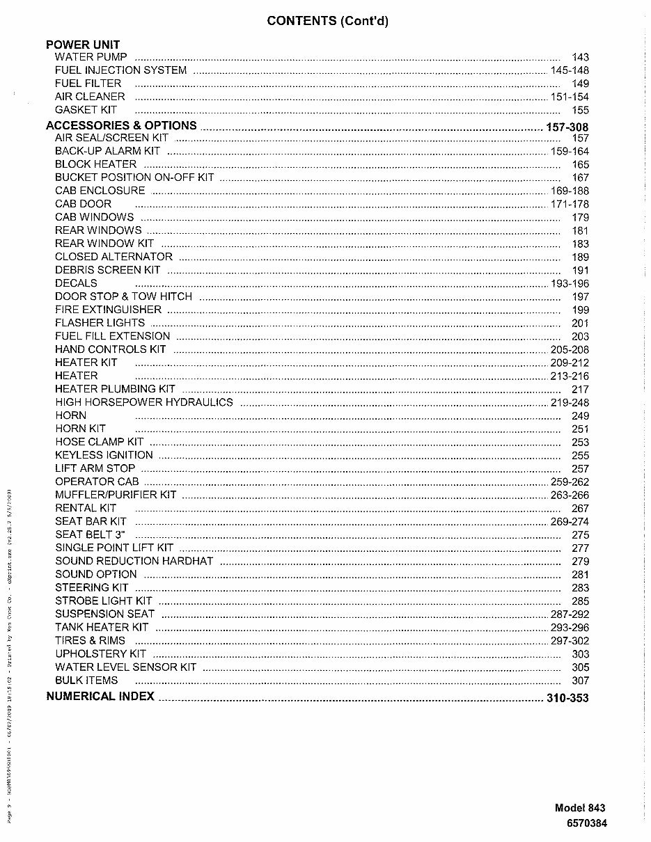 Model 843 Skid Steer Loader Parts Catalog preview img 9