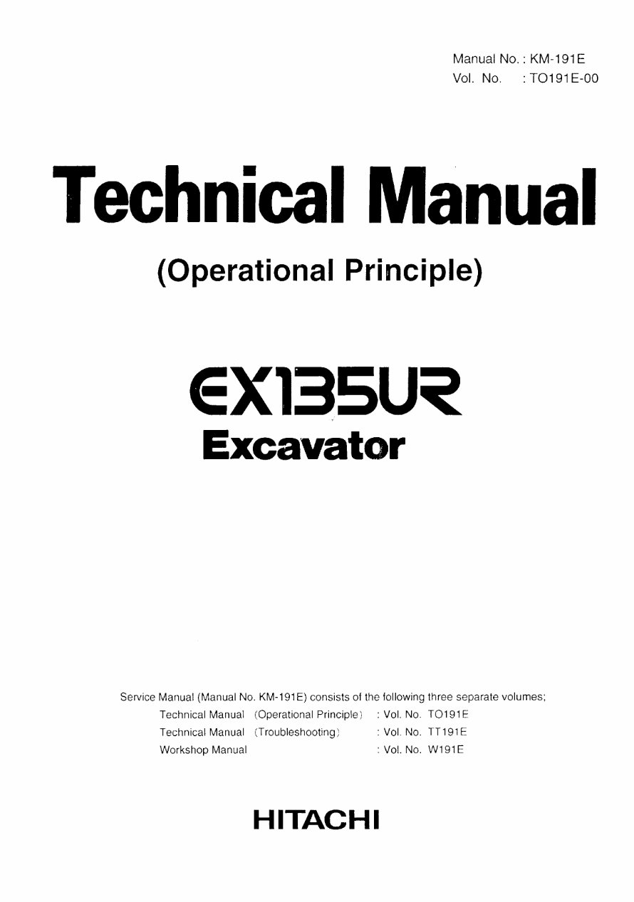HITACHI EX135UR Excavator Service Manual SET preview img 1