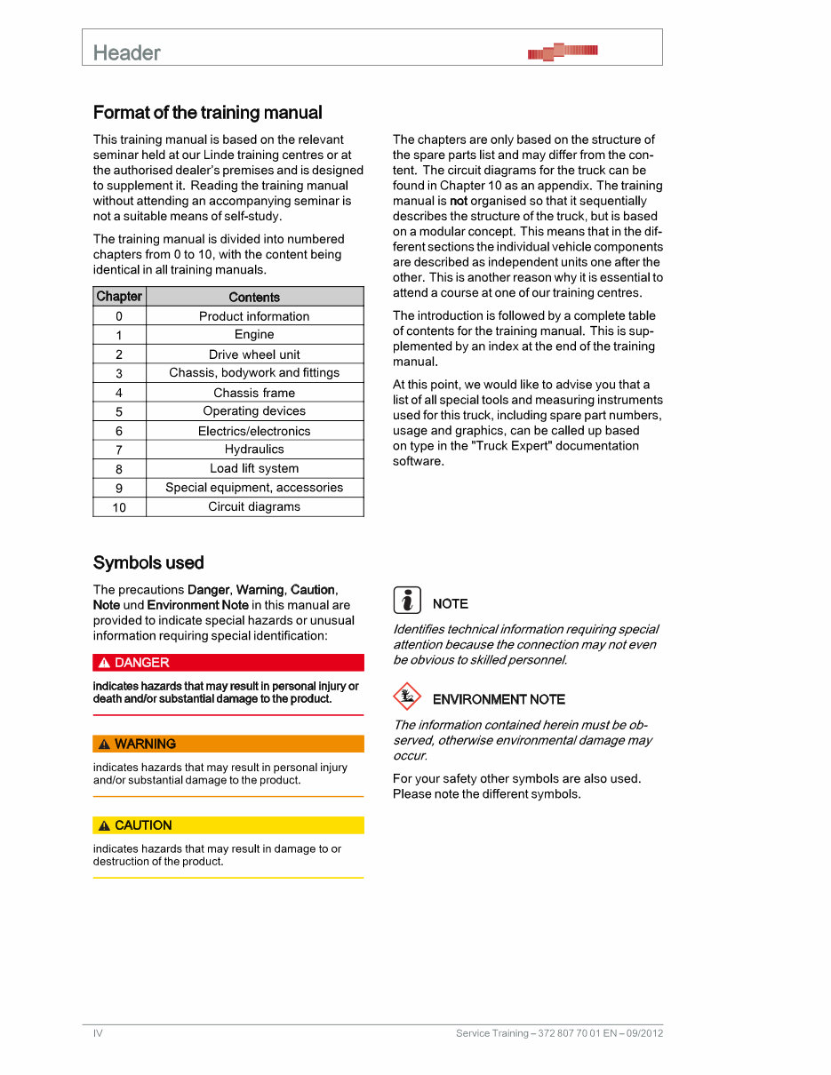 Linde Pallet Stacker Type 372: L14 , L14AP, L16 , L16AP Service Training (Workshop) Manual preview img 4