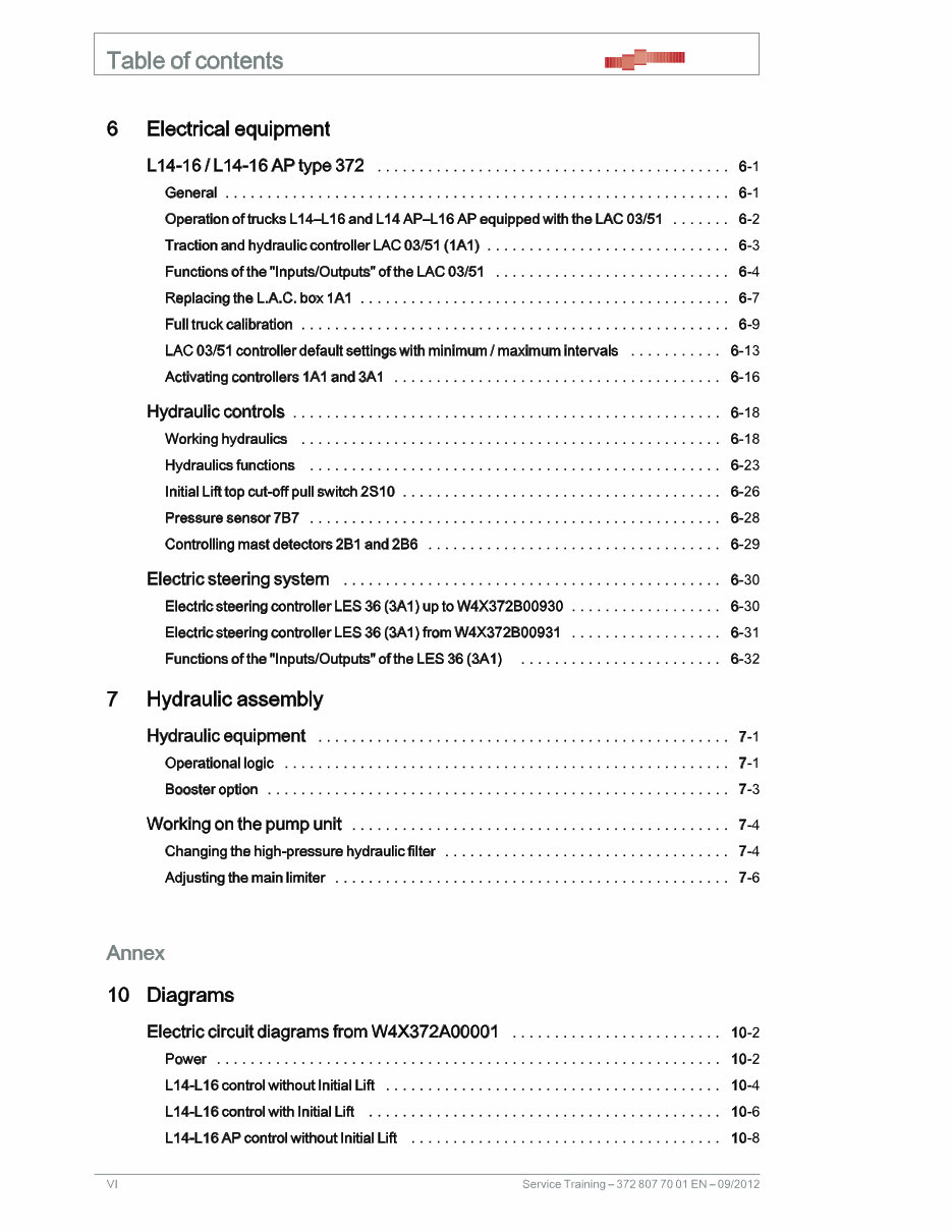 Linde Pallet Stacker Type 372: L14 , L14AP, L16 , L16AP Service Training (Workshop) Manual preview img 6