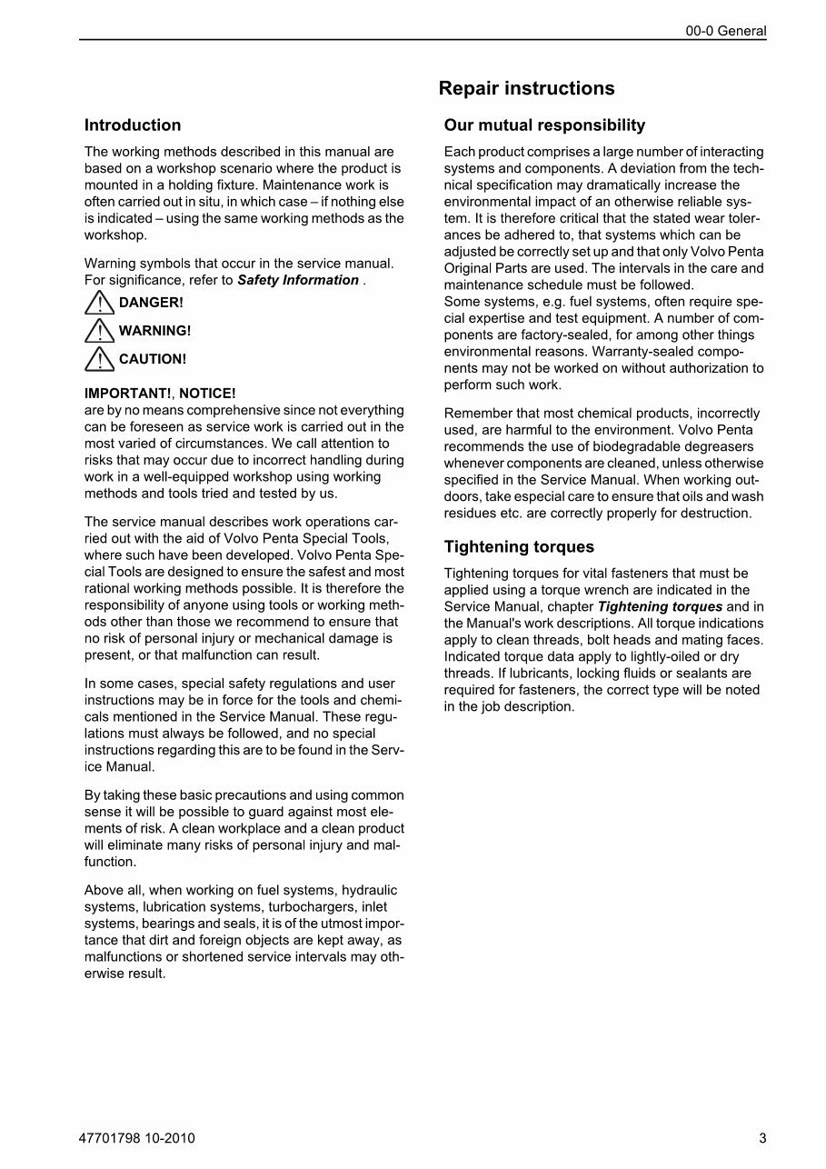 Volvo Penta D1-13, D1-20, D1-30, D2-40 Engines OEM Service & Repair Manual preview img 5