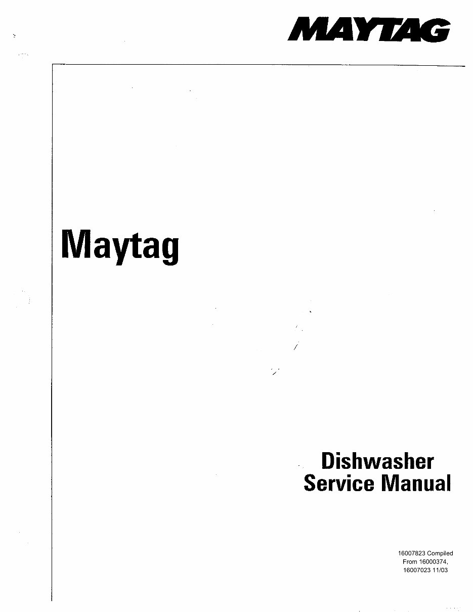 MAYTAG DISHWASHER Service Repair Manual preview img 1