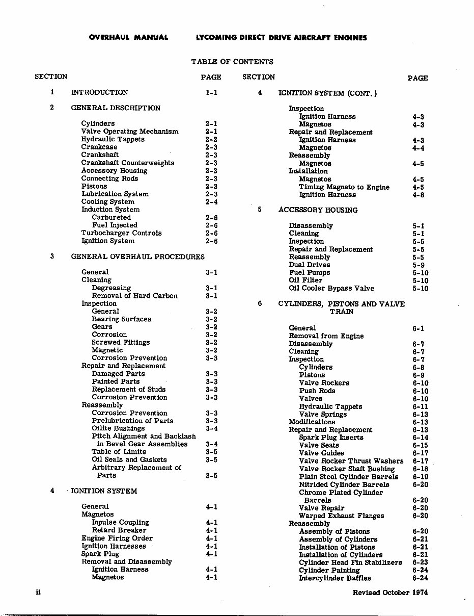 Lycoming direct drive 4 - 6 cyl overhaul manual, preview img 7