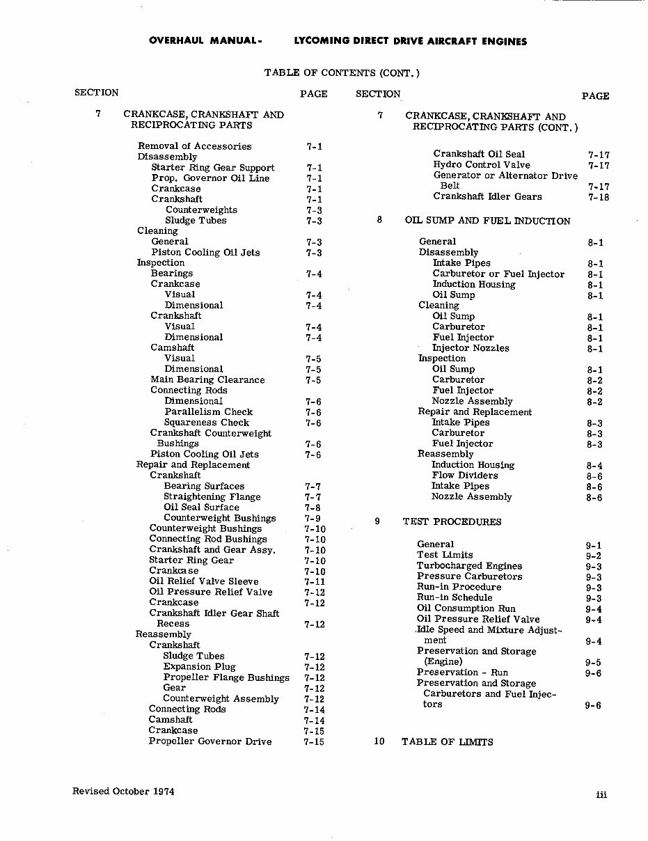 Lycoming direct drive 4 - 6 cyl overhaul manual, preview img 8