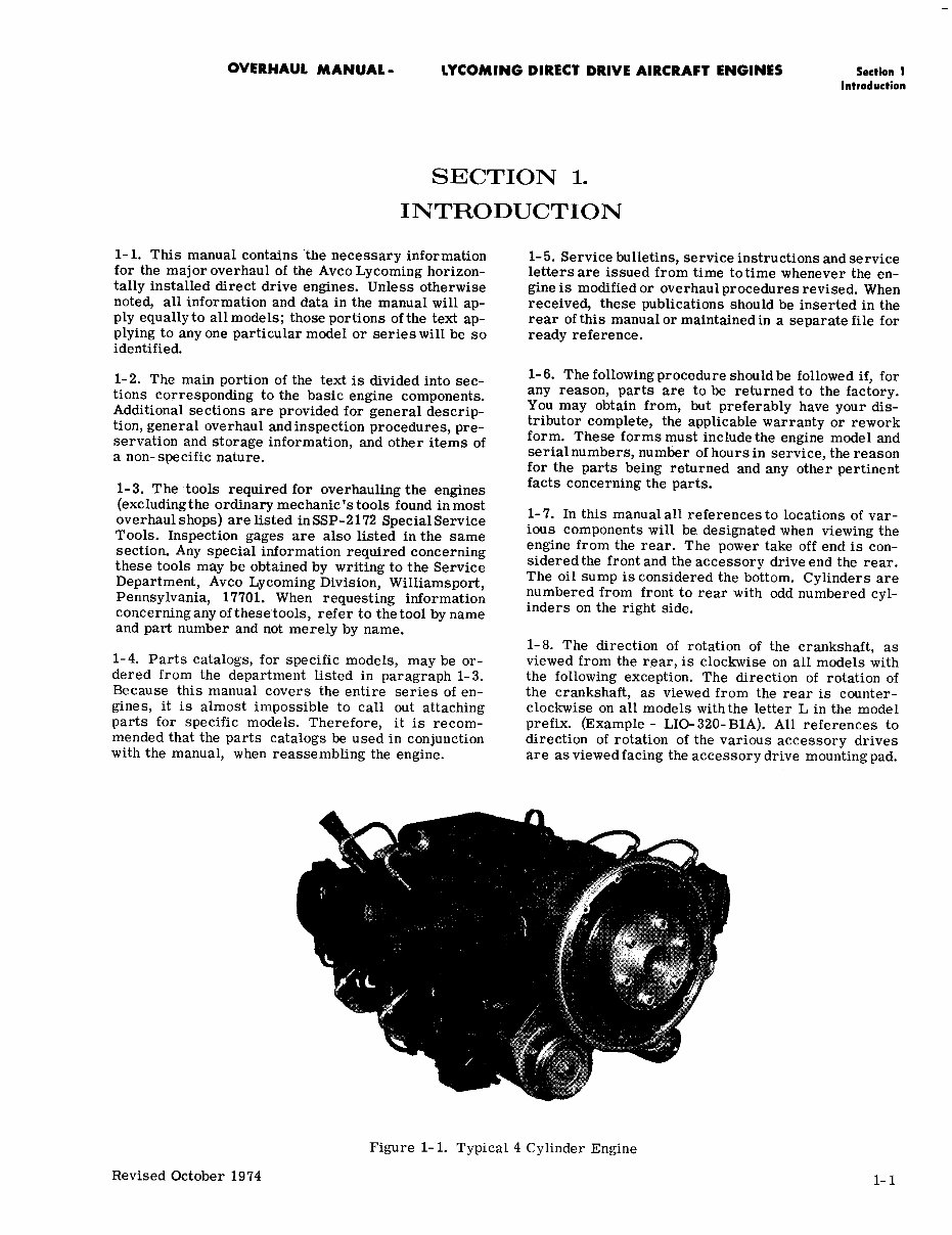 Lycoming direct drive 4 - 6 cyl overhaul manual, preview img 9
