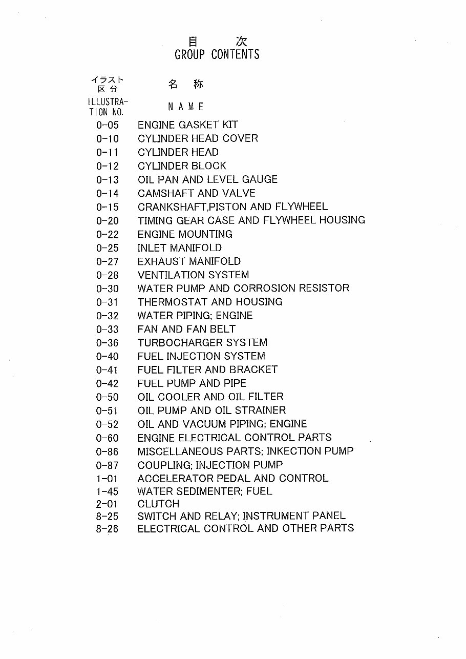 Isuzu A-4BG1,A-4BG1T,BB-4BG1T,DD-4BG1T parts manual preview img 3